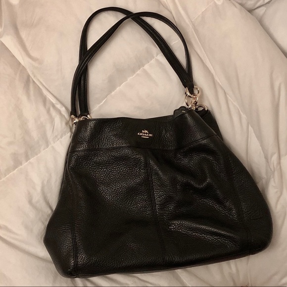 Coach Handbags - COACH EDIE BAG BLACK AND GOLD